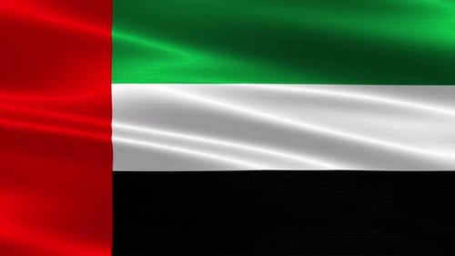 United Arab Emirates Flag Waving Seamless Loop Animation