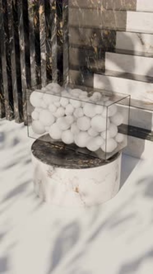 Rotating Balls 3D Rendering Concept