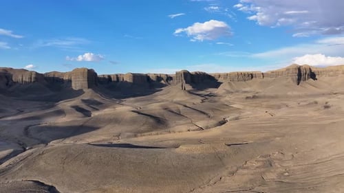 Aerial view of canyon and rock formations, USA.