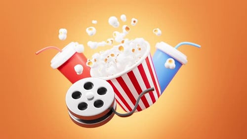 Animated Movie Night Snack Combo with Film Reel
