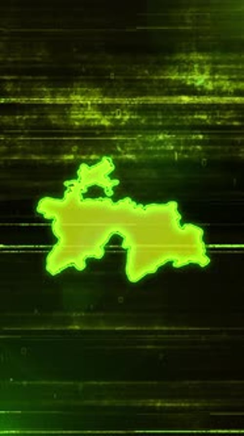 Carte numérique futuriste des problèmes du Tadjikistan - Vidéo verticale