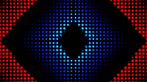 Cercles rouges et bleus, lumière se déplaçant vers l'arrière-plan central, boucle VJ en 4K