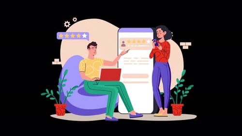 People interacting with technology in a modern setting