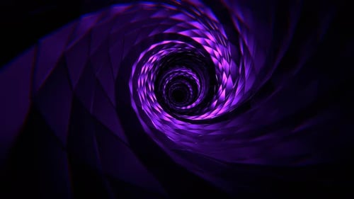 Purple Spectacular Spiral Sci Fi Tunnel Background VJ Loop l 4K