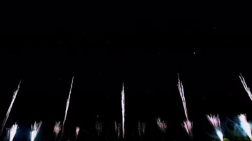 Bright Fireworks Light Up the Dark Night Sky in a Dazzling Display of Color and Sound