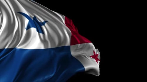 Realistic Panama Flag Waving Loop Animation