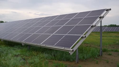 Solar Panel Array in a Rural Field
