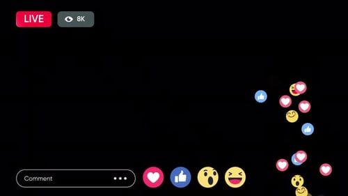 Animated Social Media Live Stream Reactions Overlay