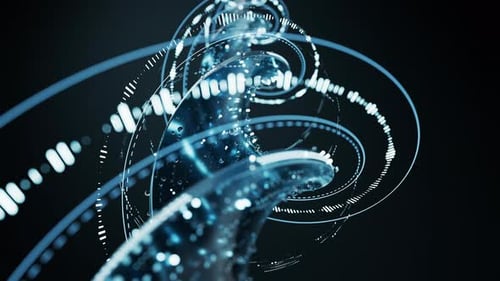 Technical digital curve lines background with futuristic concept, 3d rendering.