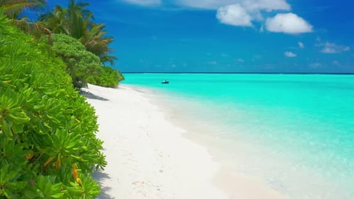 Aerial View of Maldives Island Jet Ski Tropical Ocean