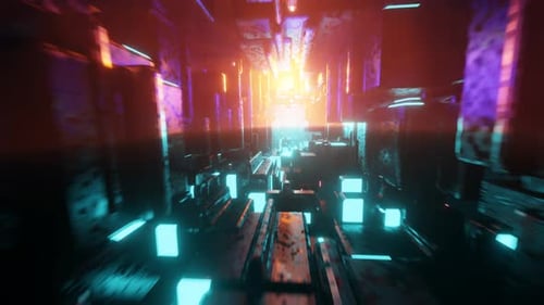 Sci Fi Glowing Tunnel Loop
