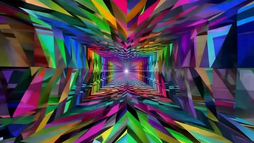 Vibrant Colorful Geometric Kaleidoscope Tunnel Abstract
