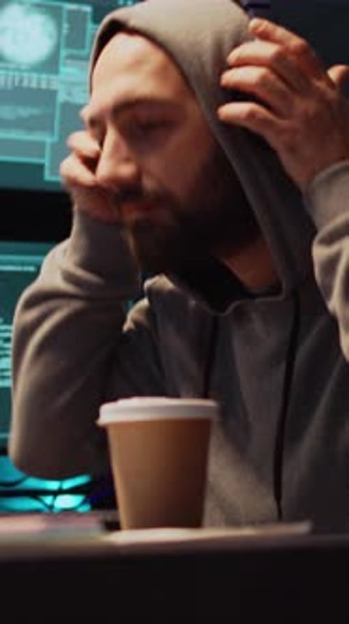 Sistema vertical de hacking de cibercriminosos em vídeo para destruir informações