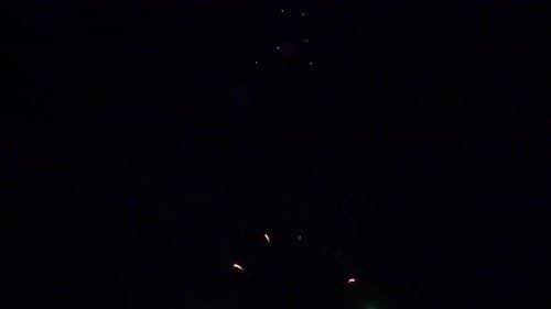 Brilliant Fireworks Light up Dark Night Sky
