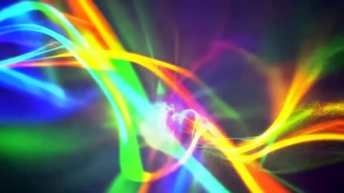 Vibrant Rainbow Light Trails Abstract Motion Background Glow