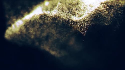 Abstract Shimmering Golden Particles Fluid Motion Background