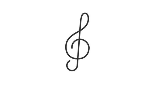 Animated treble clef line icon