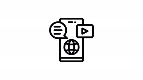 Soziales — Linienanimiertes Symbol — Alphakanal — 4K