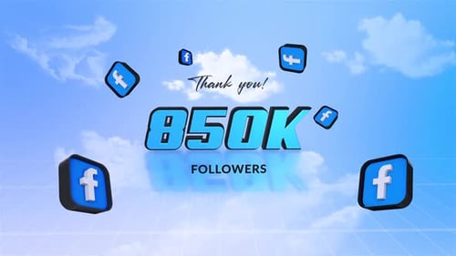 Animated Facebook Followers Celebration 3D Title