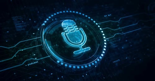 Microphone online podcast and on air live record symbol digital concept