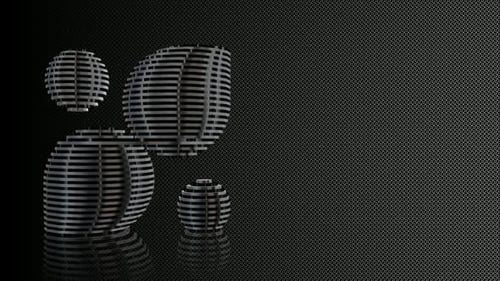 Abstract Morphing 3D Metallic Bars Background Loop