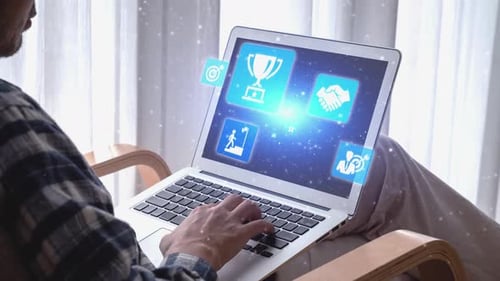 Business achievement and success concept icons Spire