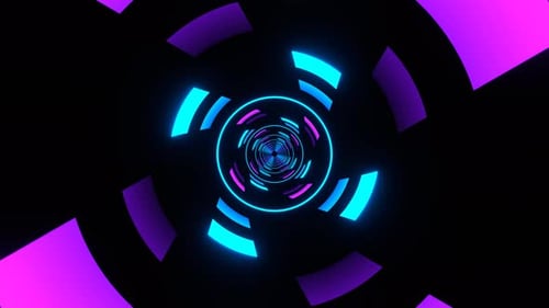 Purple And Blue Abstract Spiral Light In Tunnel Background Vj Loop In 4K