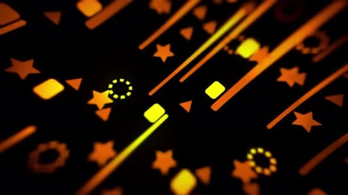 Retro Futuristic Glowing Shapes Loop