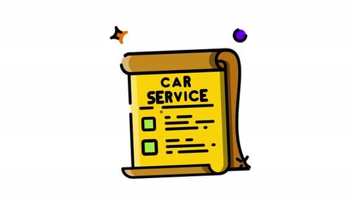 Animated Car Service Checklist Flat Design Icon