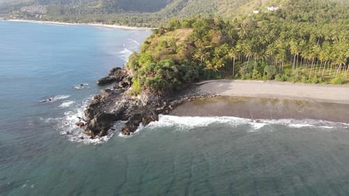 Aerial Lombok Beach Waves