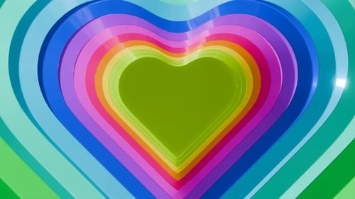 Vibrant Rainbow Hearts Tunnel Loop Background