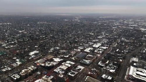 Noël à Boulder, Colorado, Pearl Street Mall, Drone aérien de référence, cinématique, Université de décembre