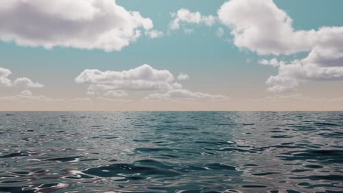 Landscape in nature with sea or ocean, waves and wind.