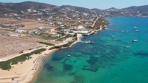Picturesque Coastline Town Aerial View