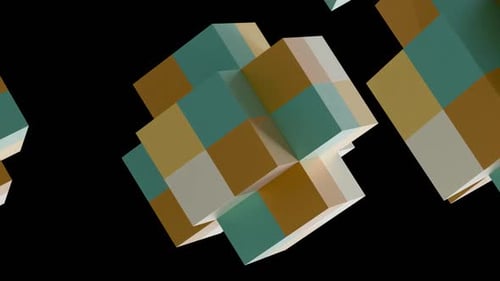 Dynamic geometric shapes floating in space for engaging VJ loop performance