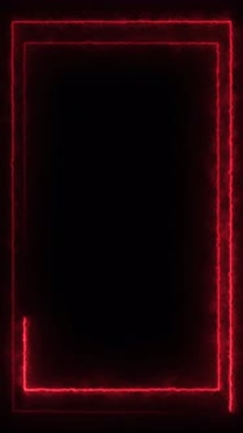 Red Frame Overlay Glowing Reactangles Seamless Loop Vertical