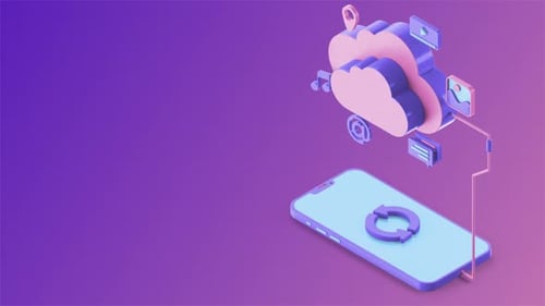 Cloud Computing And Mobile Technology Integration Concept Visualization