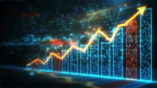 Financial Growth Chart Showing Stock Market Analytics