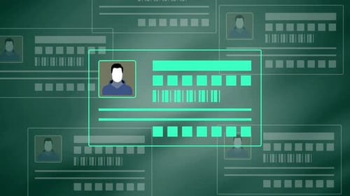 Digital Profile Card Data Reveal Animation