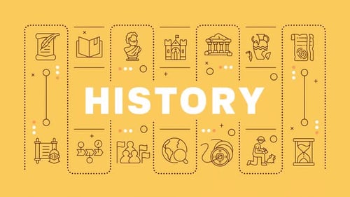 History Education Timeline with Animated Flat Icons