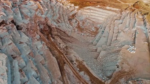 Aerial View of Open-Pit Mining Quarry