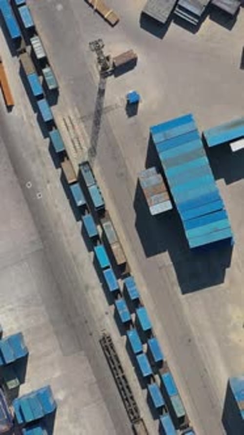 Cargo Container Terminal with Railway