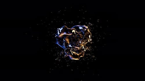 Abstract Liquid Gold and Blue Morphing Form Animation