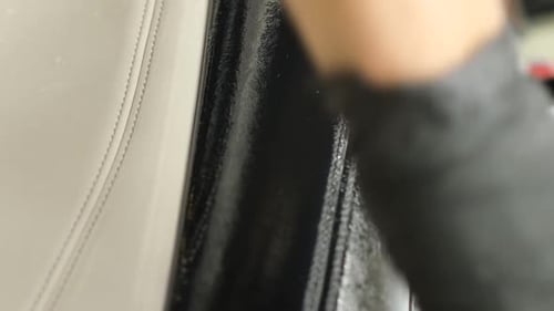 Dry Cleaning of the Interior of Expensive Cars Car Wash Deep Cleaning of the Car Panel From Dust