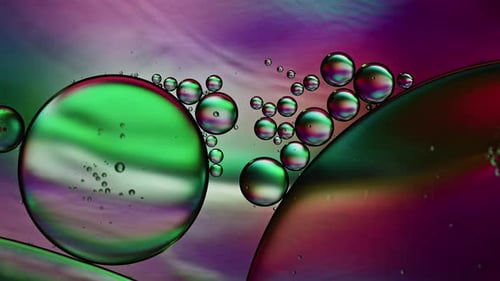 Iridescent Multicolored Orbs in Abstract Macro Composition