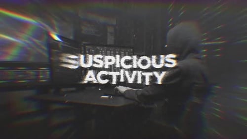 Suspicious Activity Glitch Text Reveal for Cyber Security Content