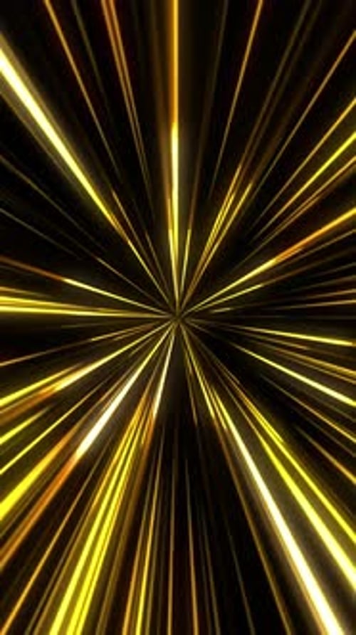 Golden Light Rays Hyperspace Warp Speed Vertical Background