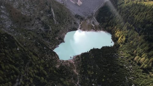 Lago di Sorapis or Sorapis lake in Dolomites Alps mountains