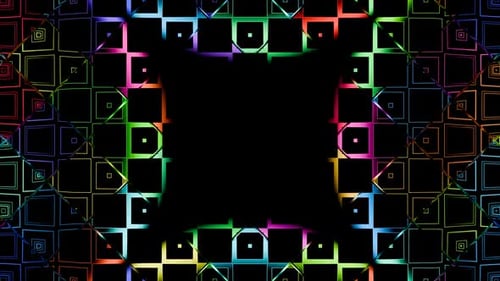 Dynamische geometrische Muster mit lebendigen Farben, perfekt für VJ Loops