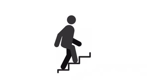 Person going upstairs stickman animation silhouette
